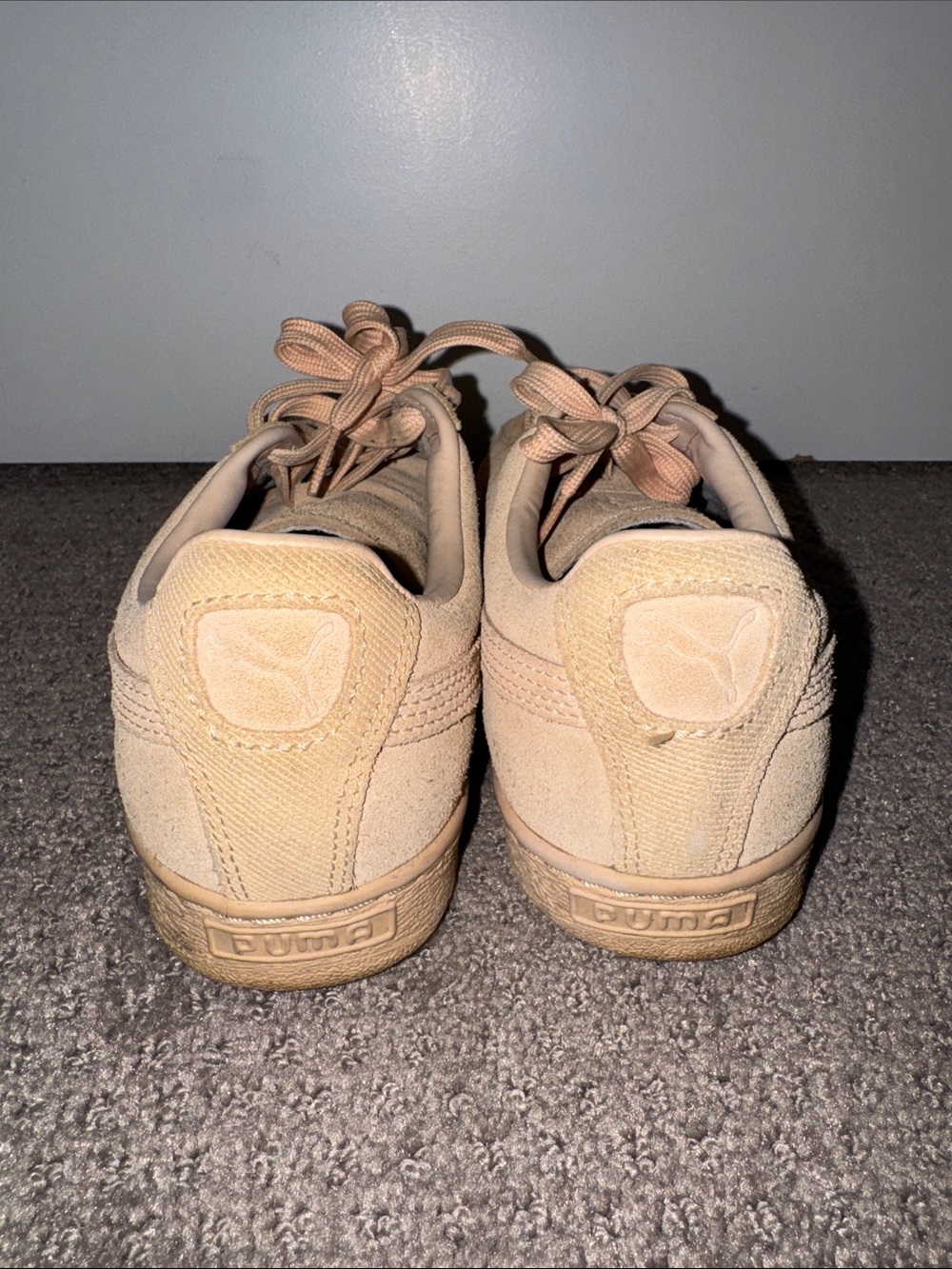 Mens Puma Suede Platform Sneakers in Light Tan - Picture 3 of 5